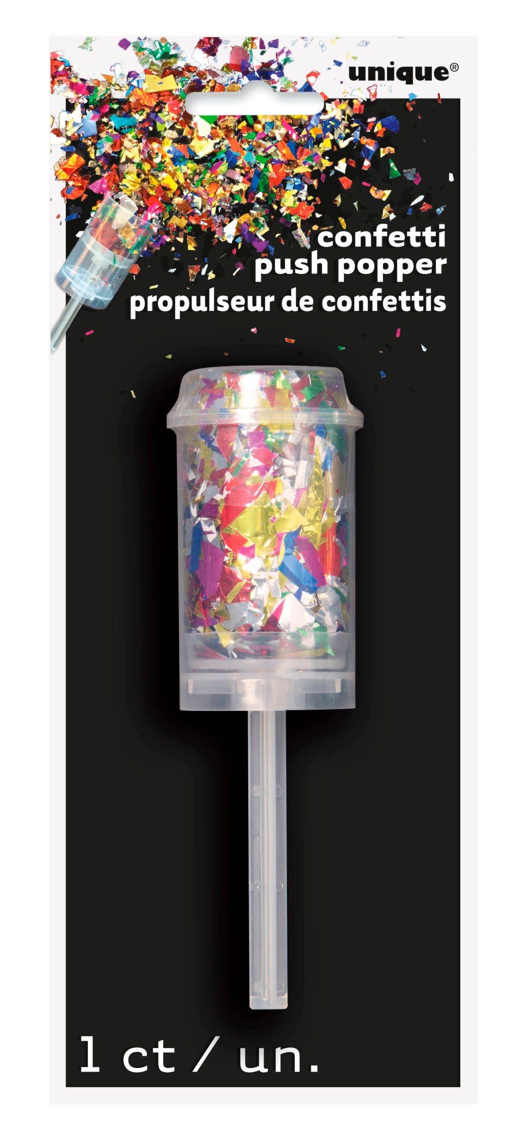 Unique - Multicolor Foil Confetti Push Popper