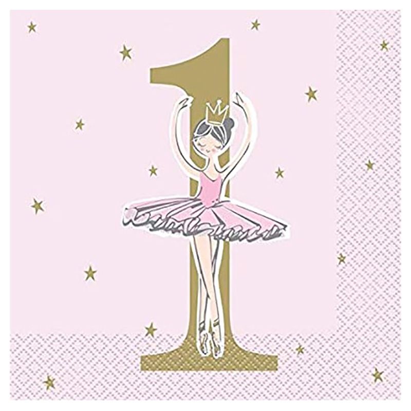 Unique - Ballerina 1st Birthday Luncheon Napkin