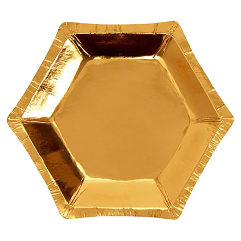 Neviti - Hexagonal Glamour Gold Foil Plate - Small