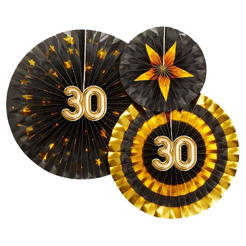 Neviti Glitz & Glamour Pinwheels Black & Gold 30th Birthday