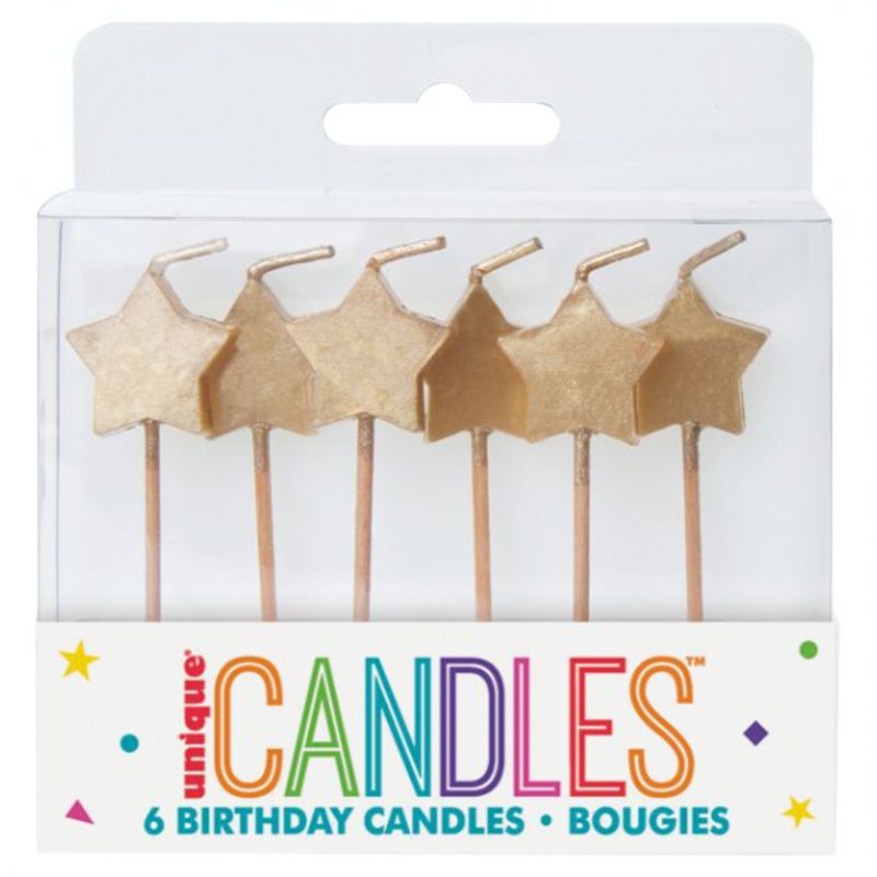 Unique - Twinkle Little Star - Gold Star Pick Birthday Candle