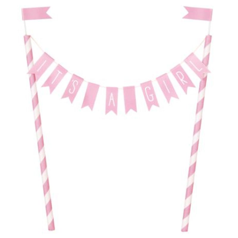 Unique - Its A Girl Baby Shower Bunting Cake Topper