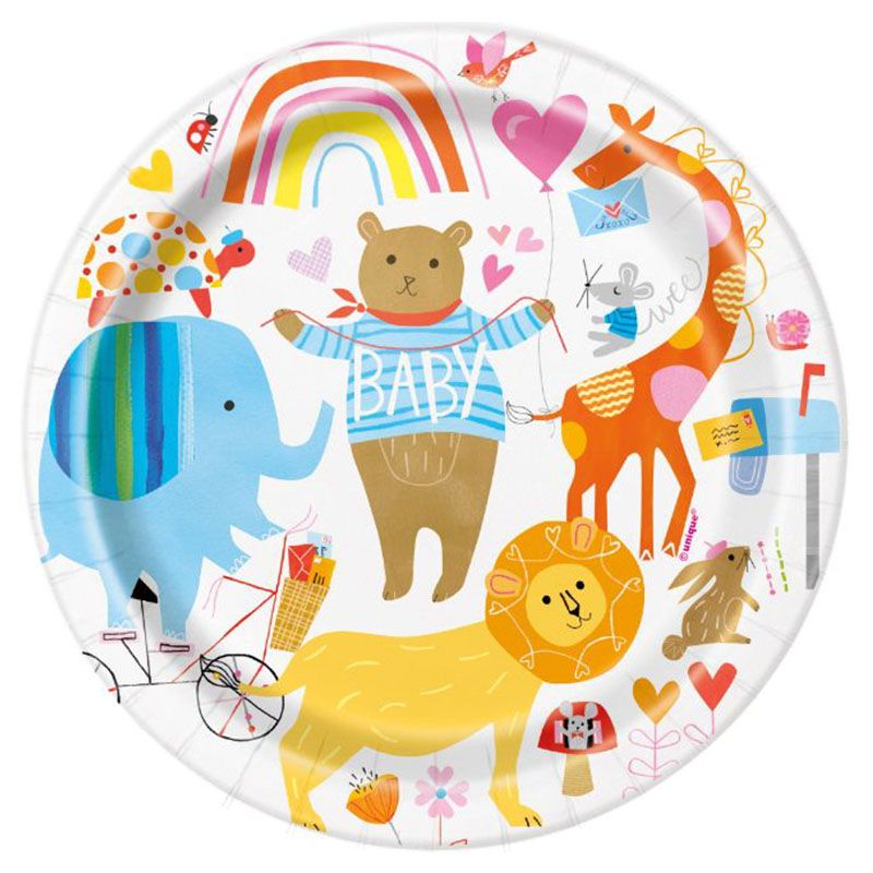 Unique - Zoo 7" Plates, 8pc