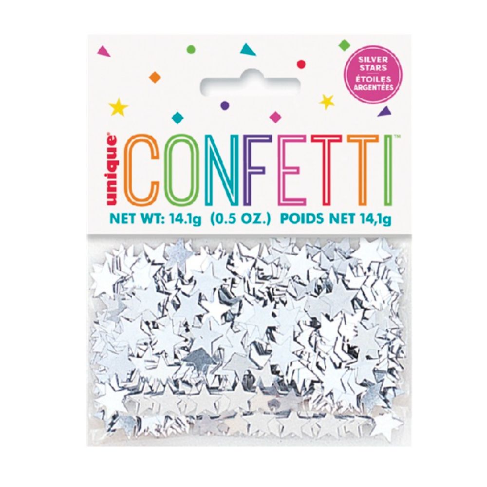 Unique - Silver Star Confetti