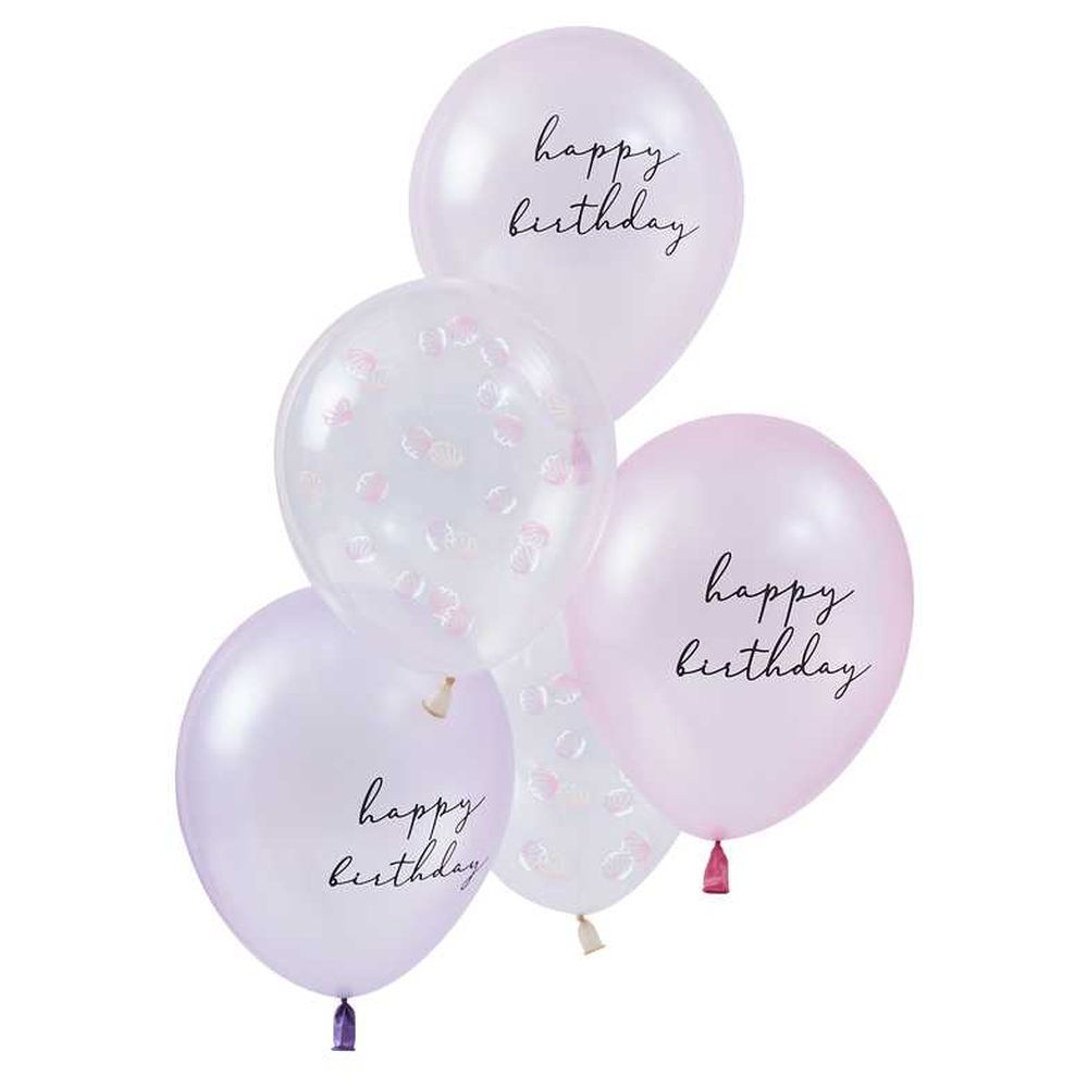 Ginger Ray - Pearlized Pink & Shell Confetti Balloons