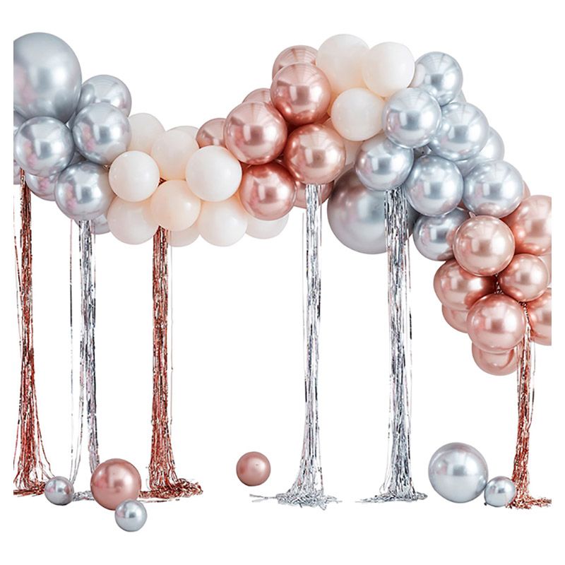 Ginger Ray - Mixed Metallics Balloon Arch w/ Streamers