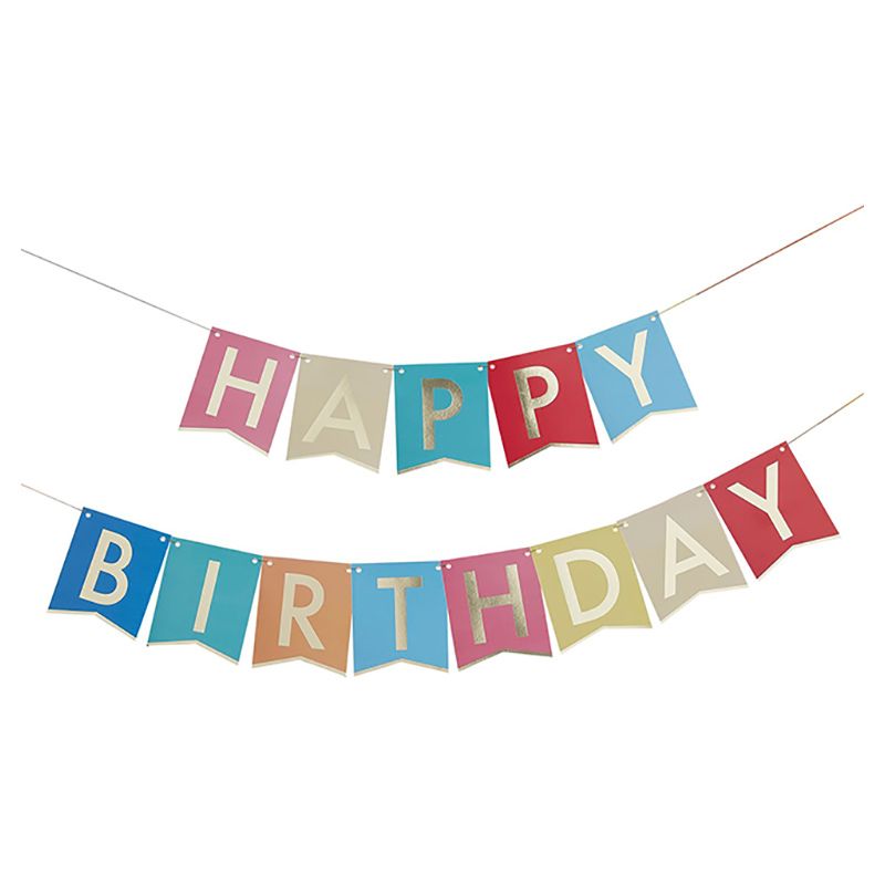 Ginger Ray-Coloured Happy Birthday Banner Bunting