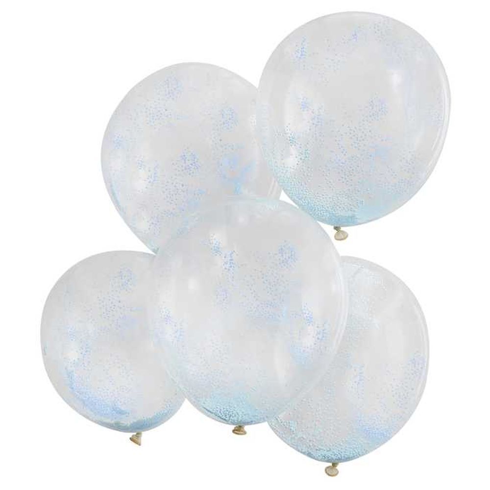 Ginger Ray - Pastel Blue Bead Confetti Balloons