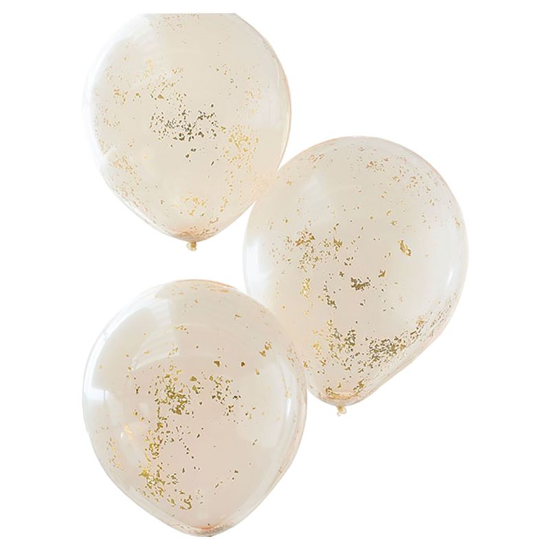 Ginger Ray - Peach And Gold Glitter Confetti Balloons