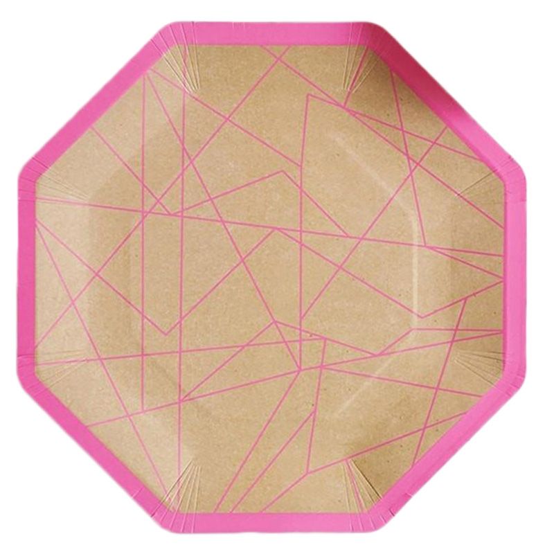 Ginger Ray - Neon Kraft & Plate - Pink