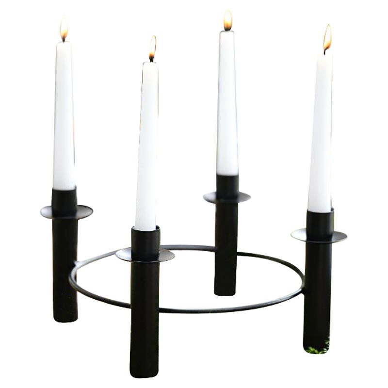 Ginger Ray - Round Candle Holder - Black