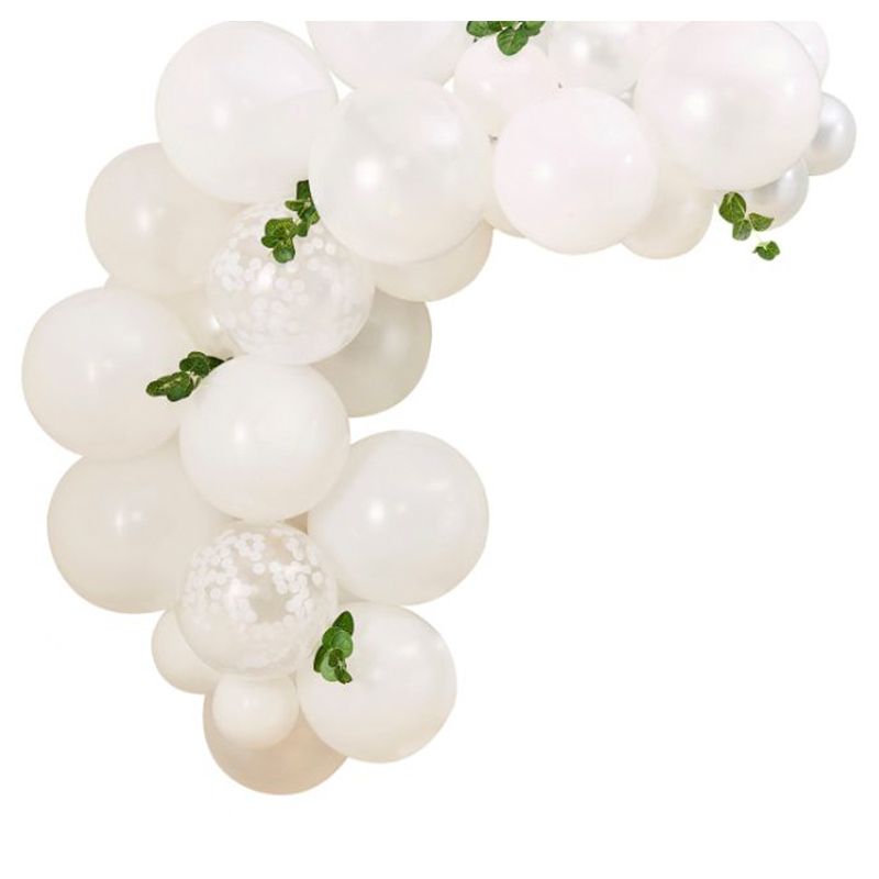 Ginger Ray - Mini White Balloon Arch With Foliage 