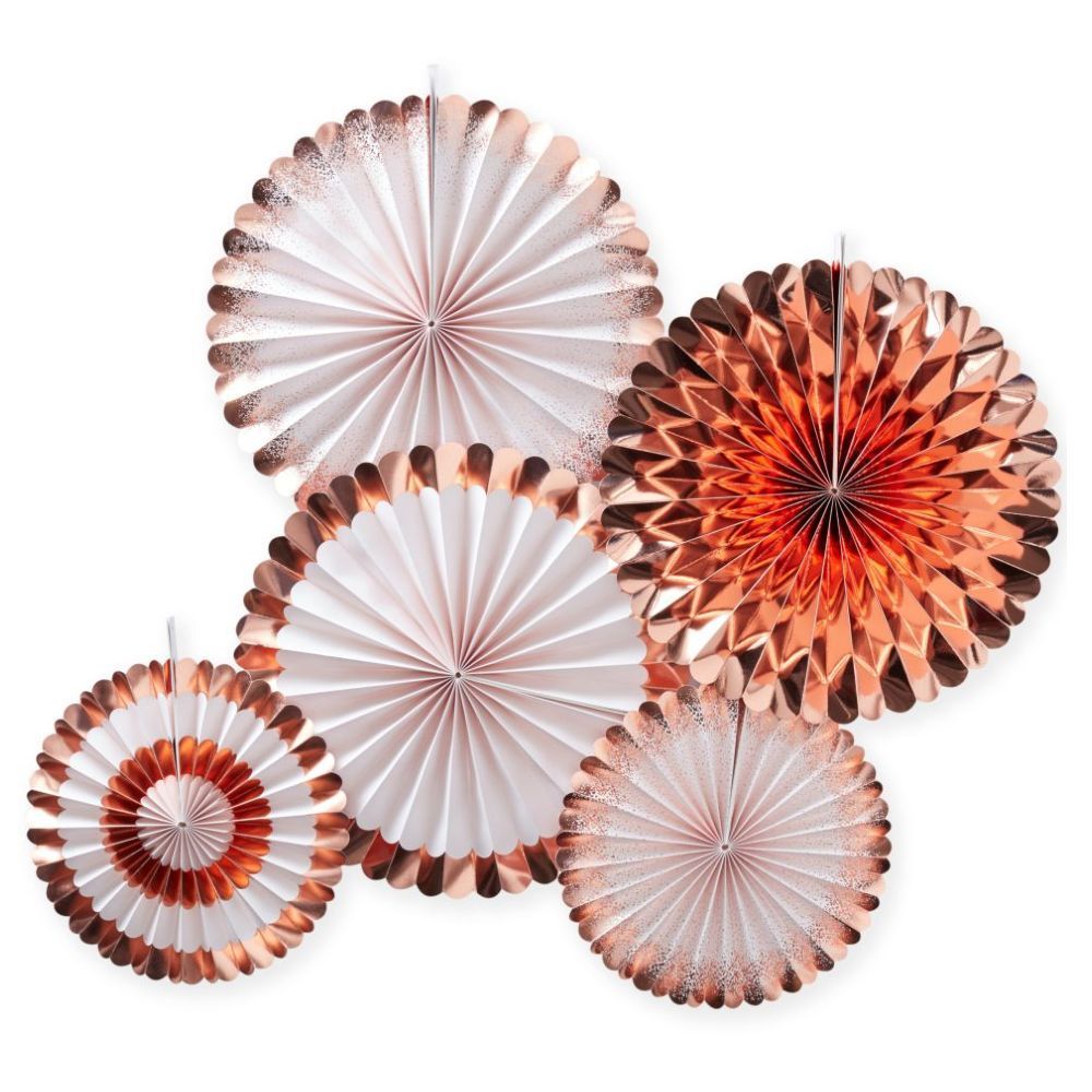 Ginger Ray - Fan Decorations - Rose Gold