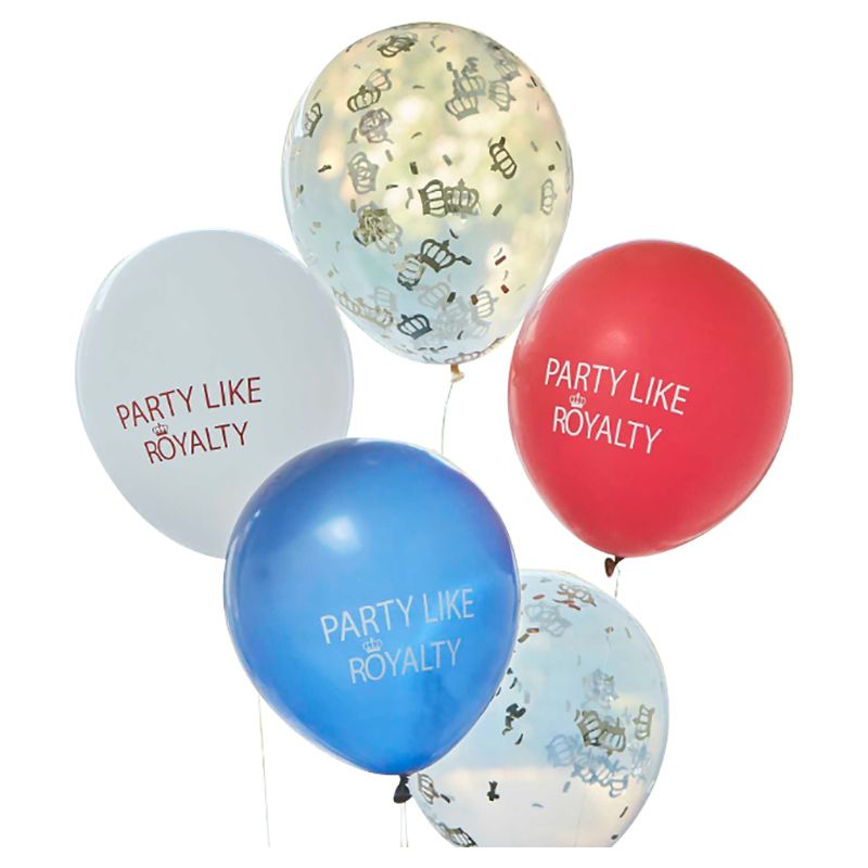 Ginger Ray - Coronation Party Balloons- 5pcs