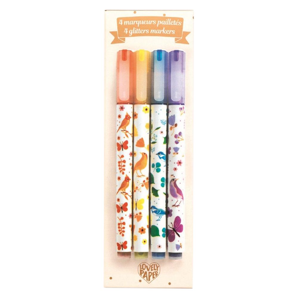 DJECO - Tinou Glitter Markers 4pcs