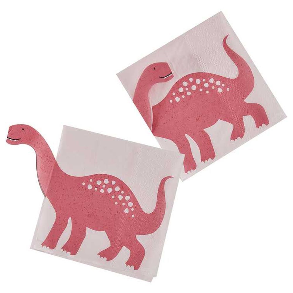 Ginger Ray - Pop Out Dinosaur Napkin - Pink