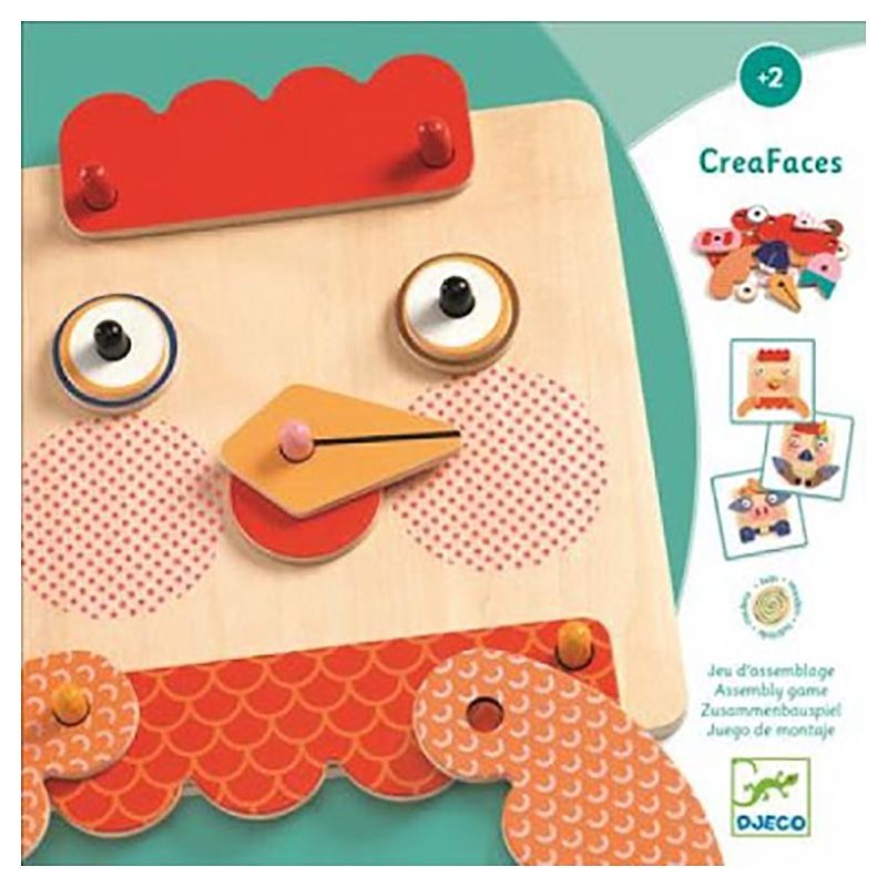 Djeco - Educational Wooden Puzzle - CreaFaces