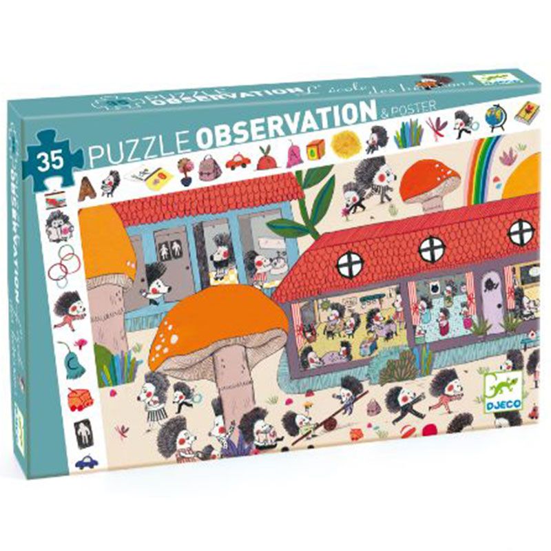 DJECO - The Hedgehog School Observation Puzzle - 35pcs 