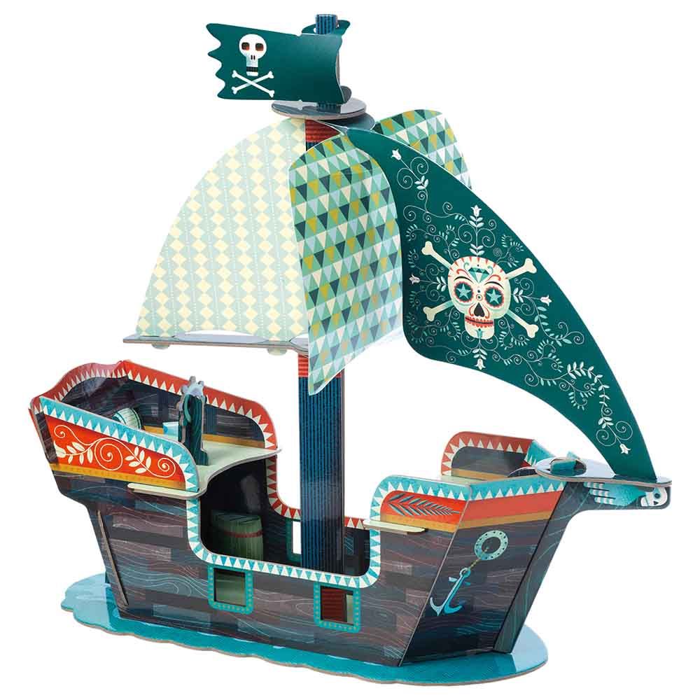 Djeco - Pirate Boat 3D Pop To Play