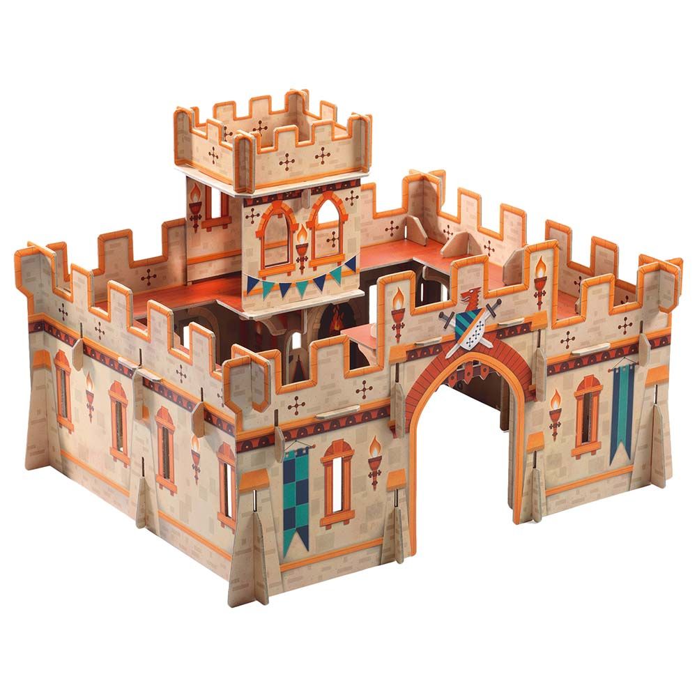 Djeco - Cardboard Medieval Castle Build Set