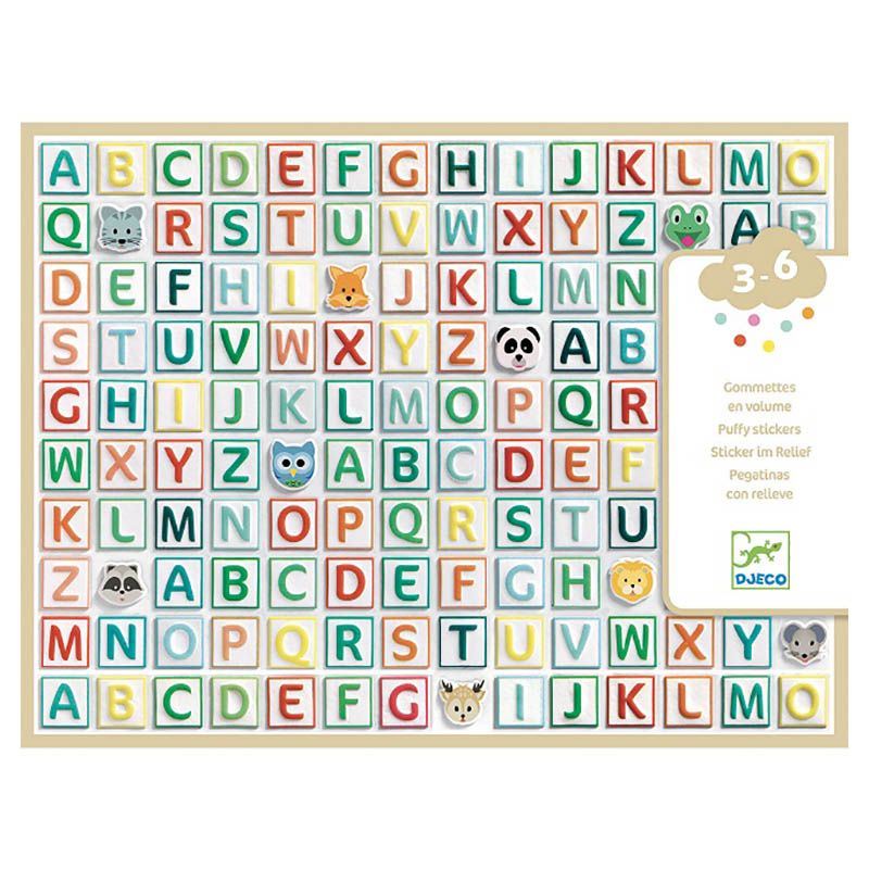 Djeco - Gommette Alphabet Puffy Stickers