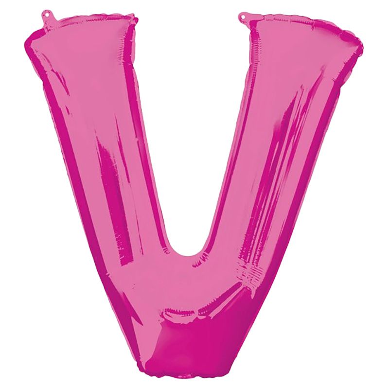 Amscan - 16" Pink Letter V Balloon