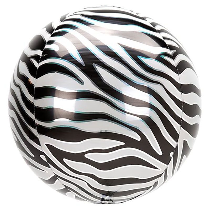 Party Camel - Orbs Zebra Print Balloon - 16-inch