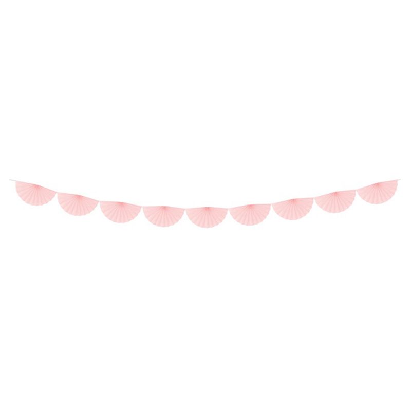 Party Deco - Tissue Garland Rosettes Light Powder Pink