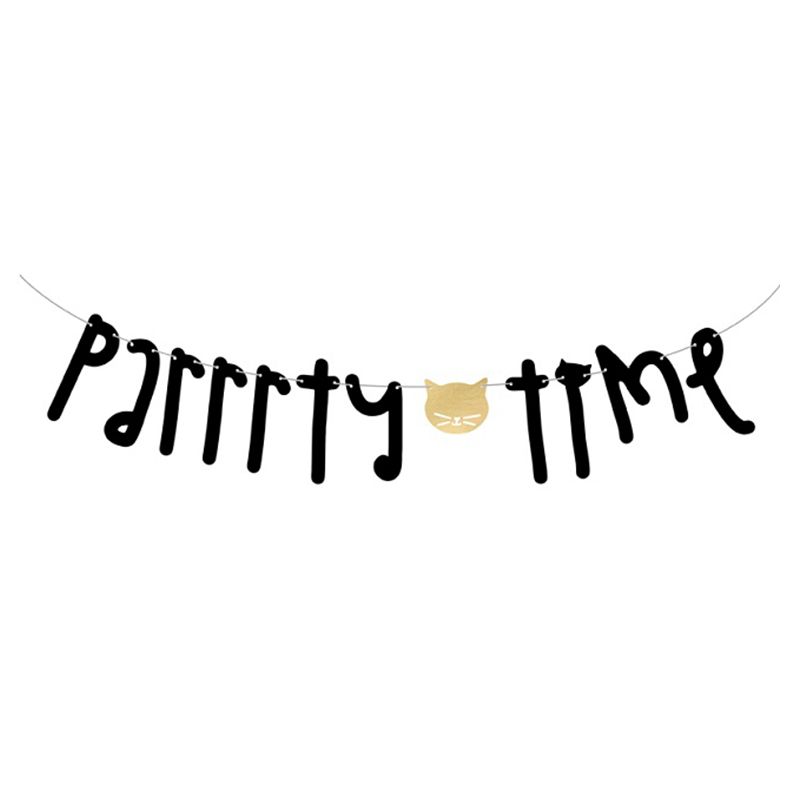 Party Deco - Cat Parrrty Time Banner 