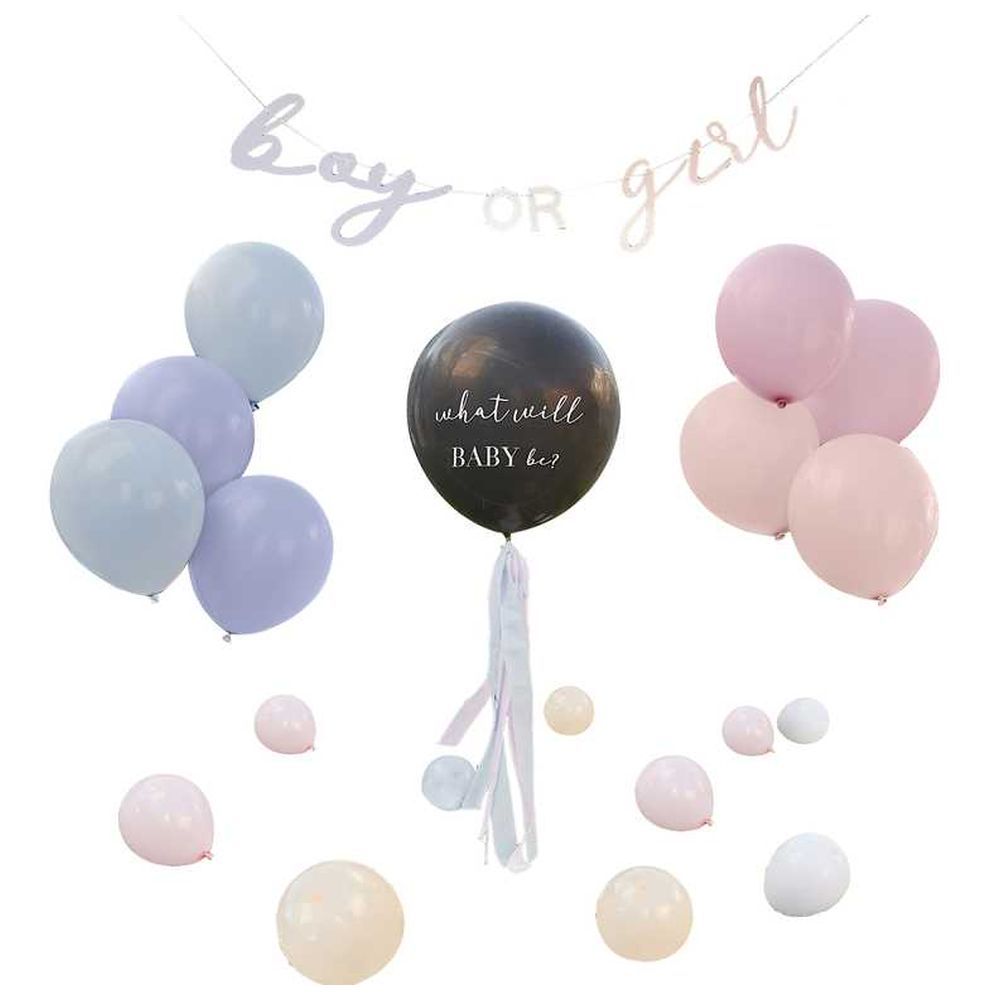 Ginger Ray - What Will Baby Be Gender Reveal Balloon Kit