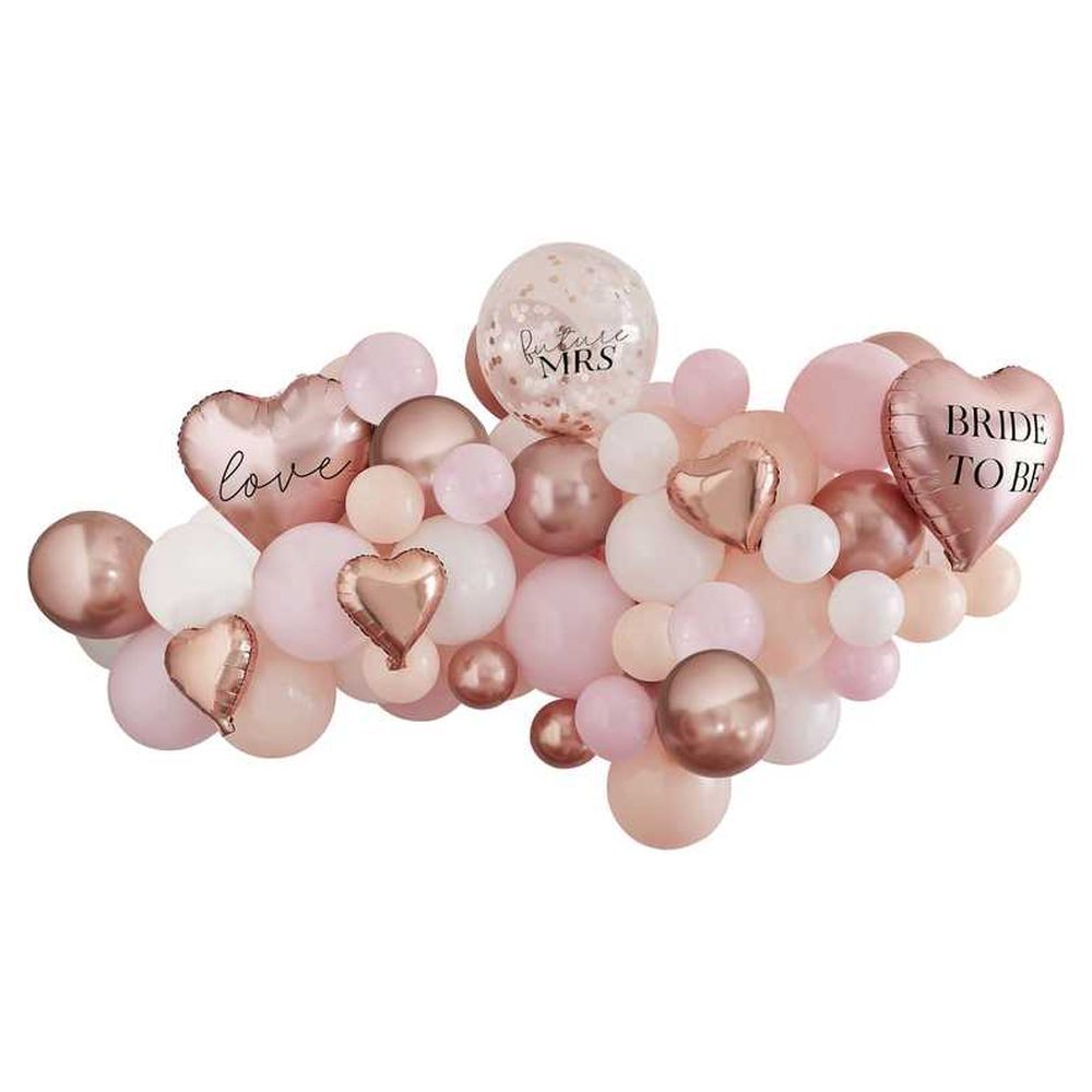 Ginger Ray - Pink, White, Peach & Rose Gold Hen Balloon Arch Kit