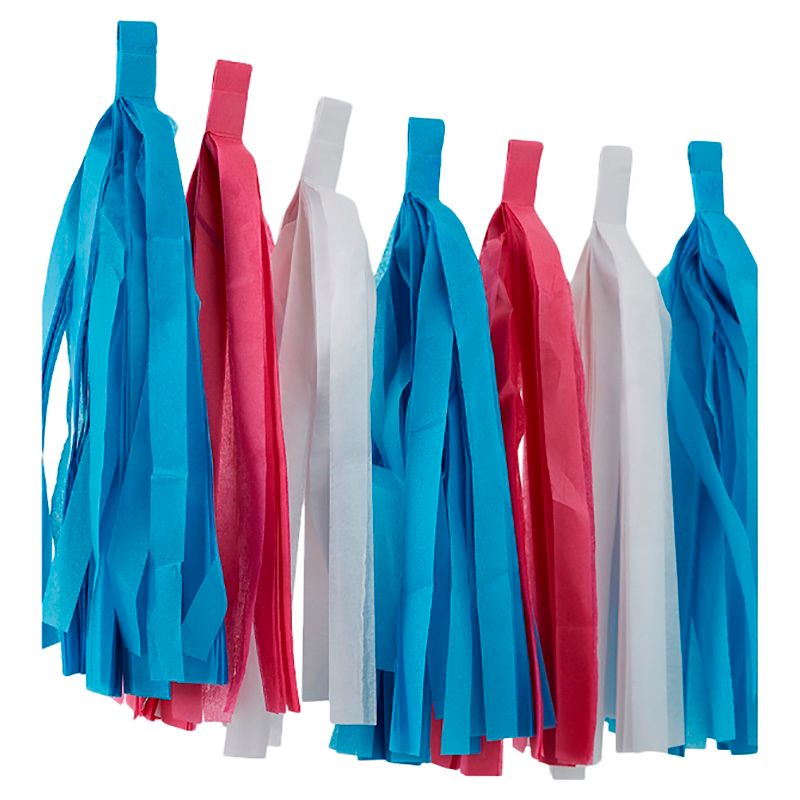 Ginger Ray - Pink Blue & White Tassel Garland