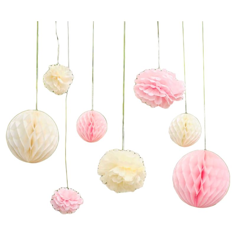 Ginger Ray - Pom Pom & Honeycomb Hanging Tissue Decorations