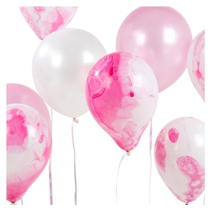 Talking Tables - We Heart Pink Marble Effect Balloons