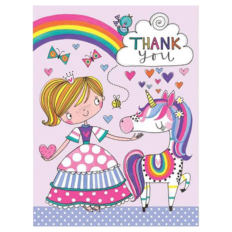 Rachel Ellen Designs - Thank You Princess & Unicorn Card