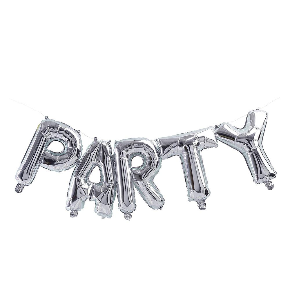 Ginger Ray - Party Foil Balloon Bunting - Silver