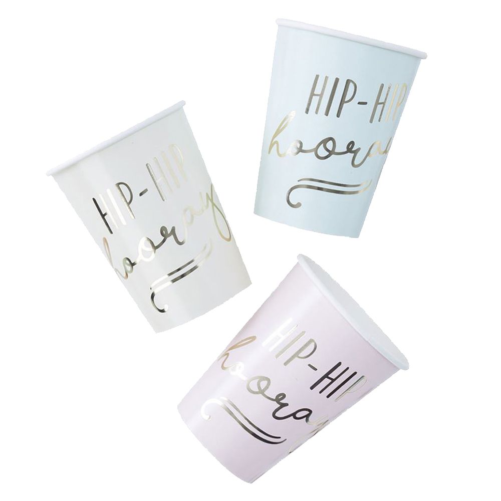 Ginger Ray - Gold Foiled Pastel Paper Cups Pick & Mix