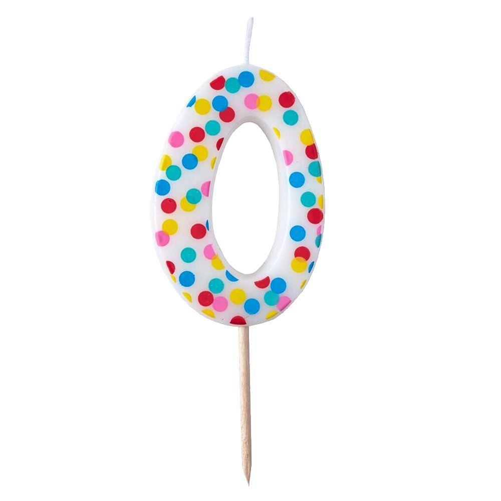 Ginger Ray - Pick & Mix Polka Dot Spotty Candle Number 0