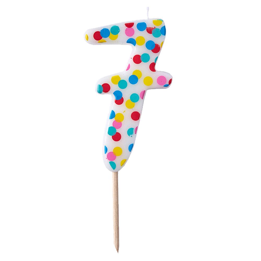 Ginger Ray - Pick & Mix Polka Dot Spotty Candle Number 7