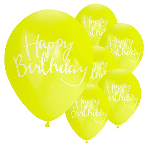 Ginger Ray - Pick & Mix HB Balloons 12" Pack of 10 - Yellow