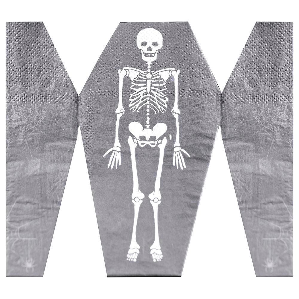 Ginger Ray - Fold Out Skeleton Coffin Napkin - 16pcs