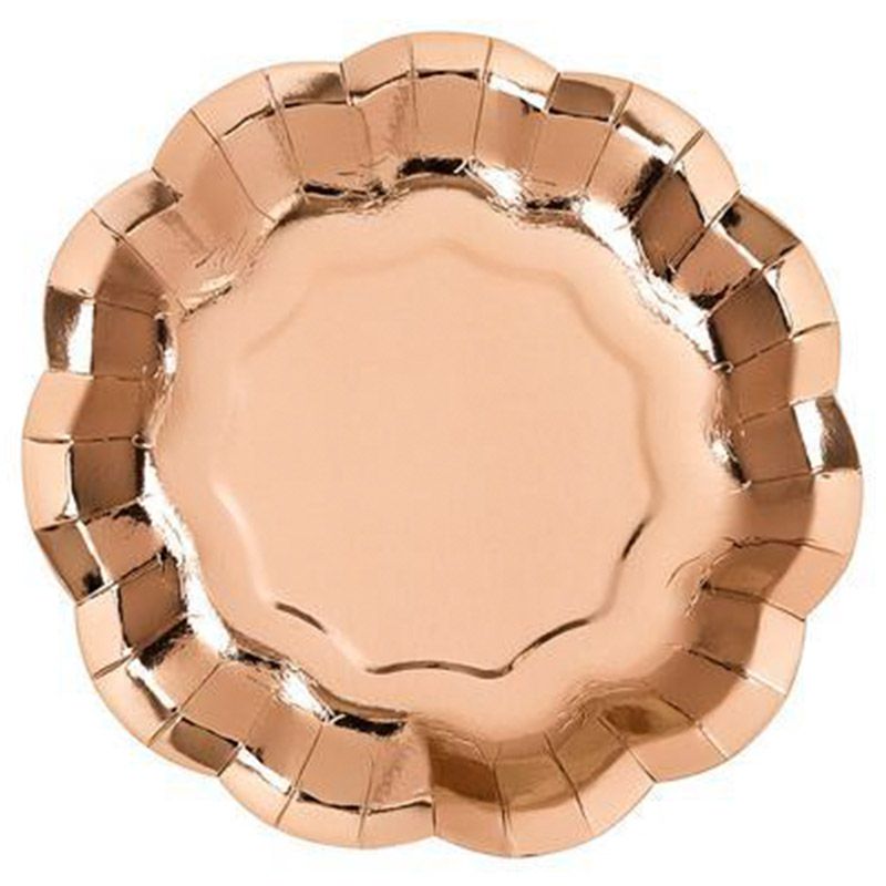 Talking Tables Party Porcelain Foil Plates Rose Gold