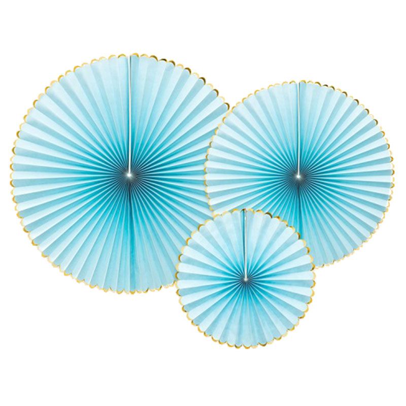 Party Deco - Decorative Rosettes Light Blue