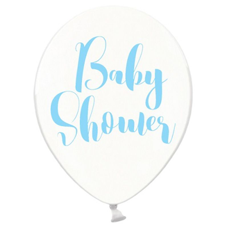 Party Deco - Blue Baby Shower Crystal Clear Balloons