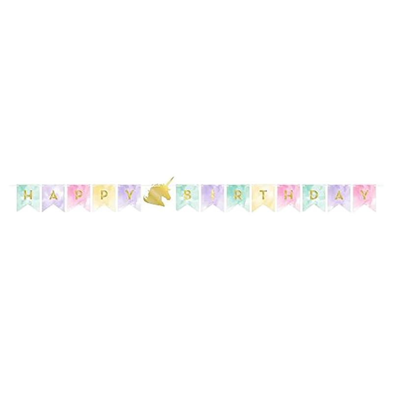 Party Delights - Unicorn Sparkle 'Happy Birthday' Paper Banner