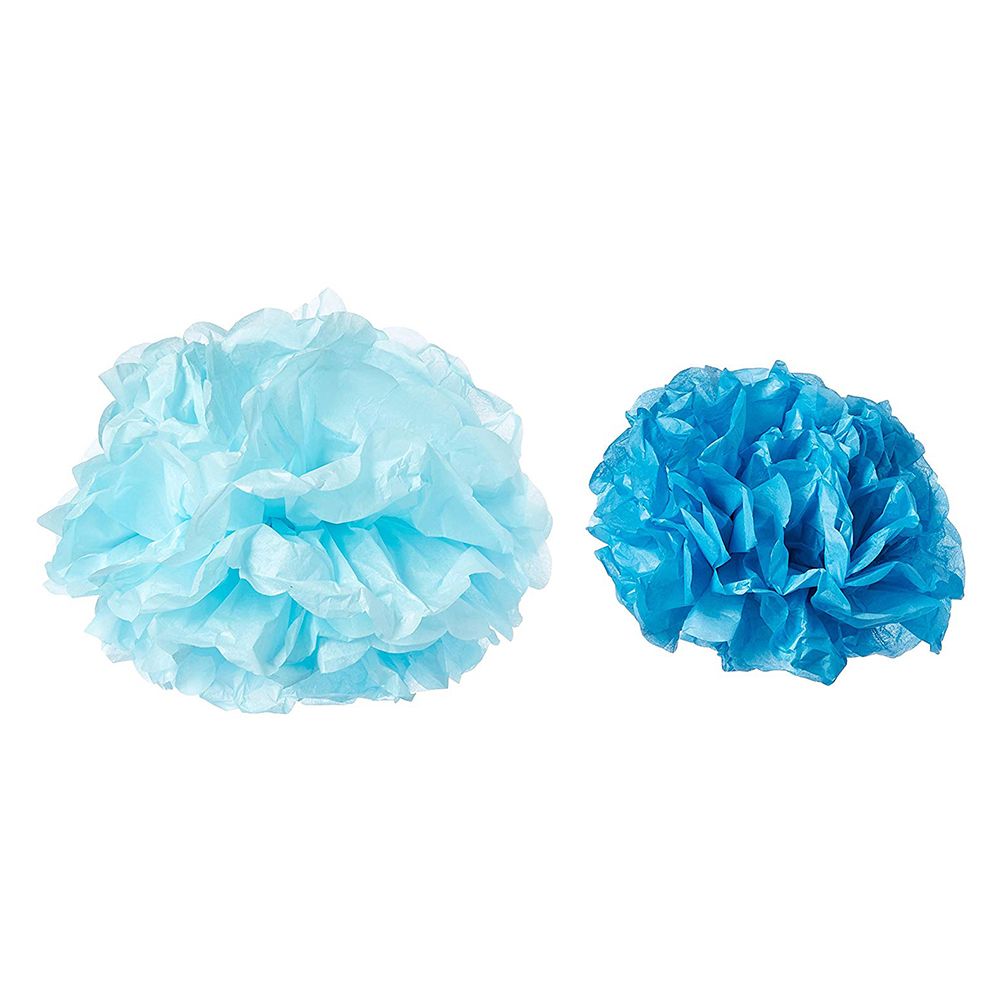 Ginger Ray - Vintage Lace Pom Poms Mix - Blue