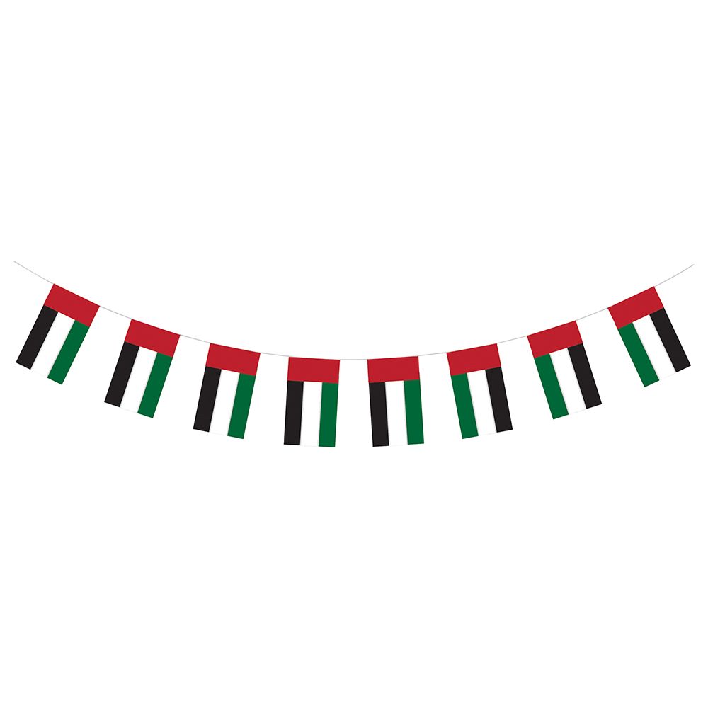 Party Magic - UAE Flag Bunting - Red/Green/White/Black