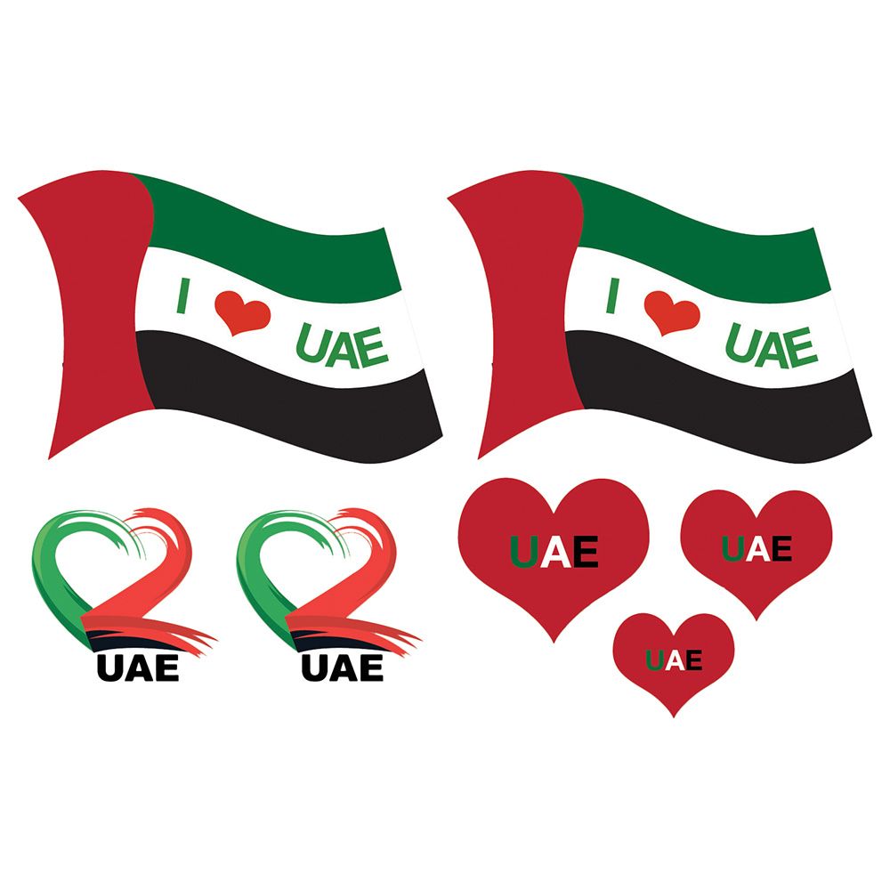 Party Magic - UAE Tattoos - 2pc-Set - Red/Green/White/Black