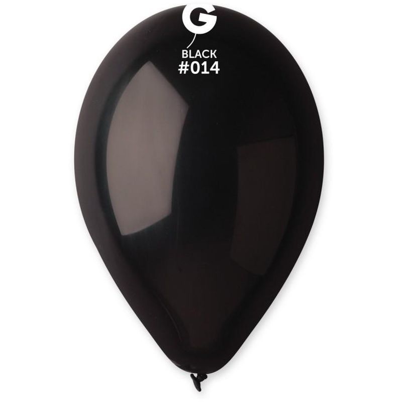 Gemar - 12inStandardBlack Latex Balloon 100pcs