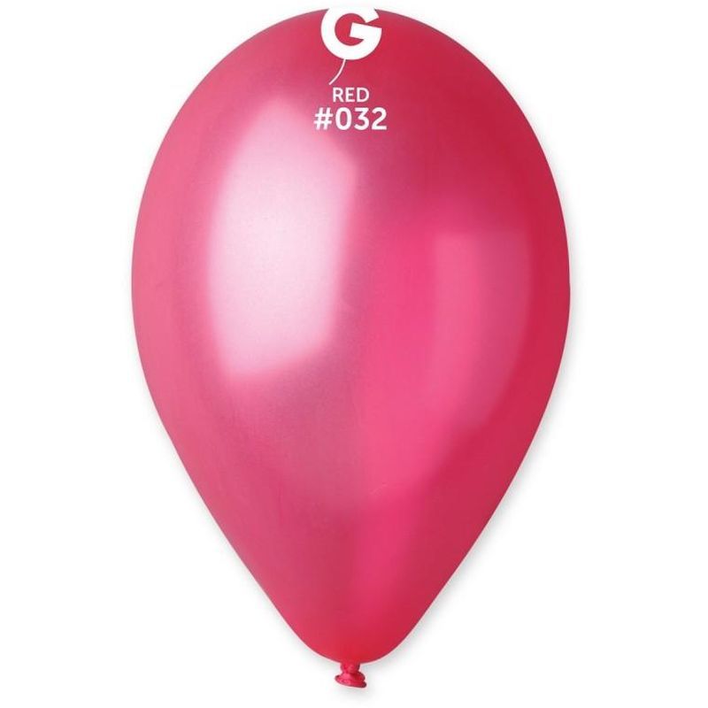 Gemar - 12in Metallic Red Latex Balloon 100pcs